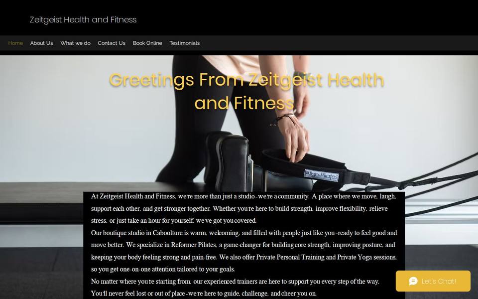 Zeitgeist Health and Fitness website