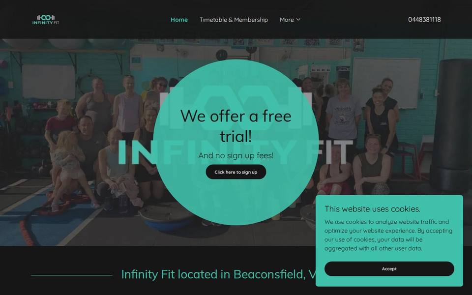 Infinity Fit website