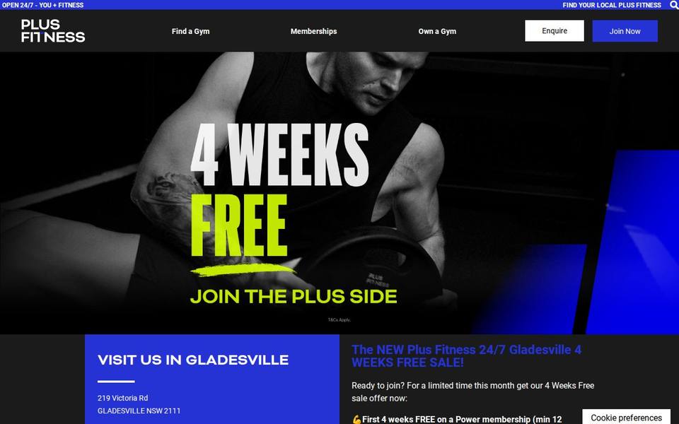 Plus Fitness Gladesville website