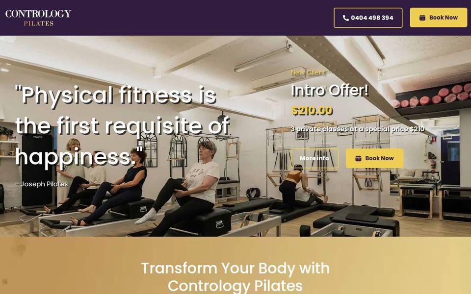 Contrology Pilates Darlinghurst website