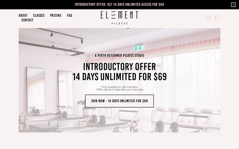 Element Pilates website