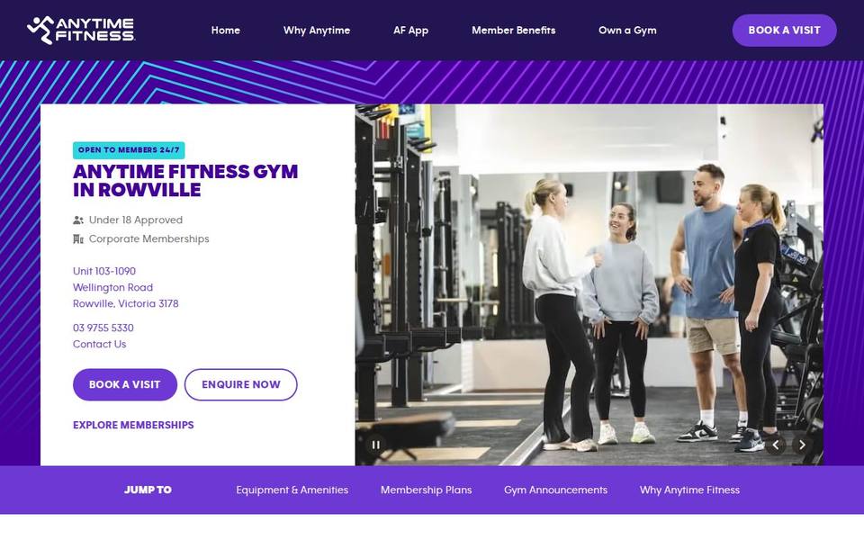 Anytime Fitness Rowville website