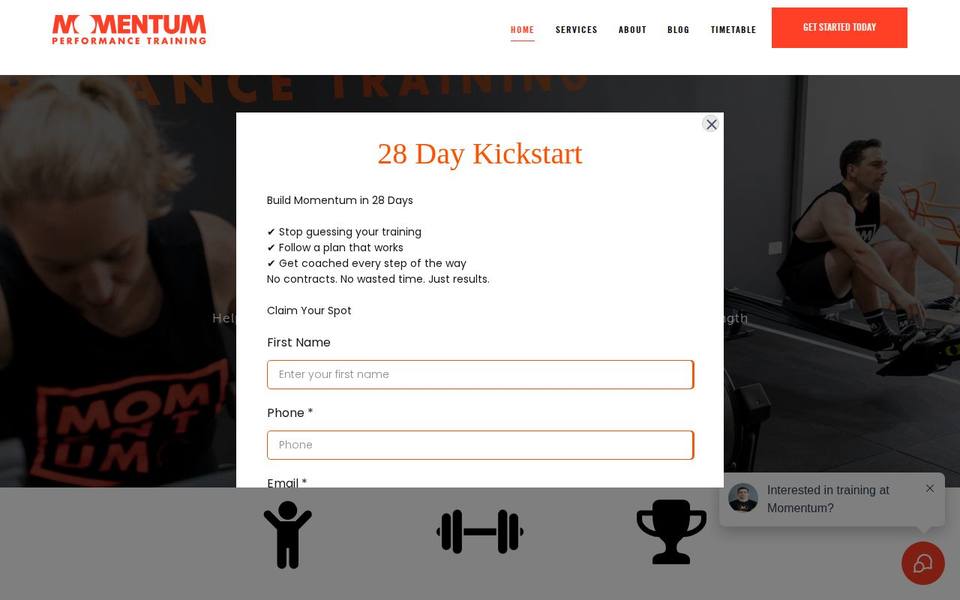 Momentum PT website