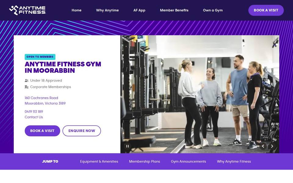 Anytime Fitness Moorabbin website