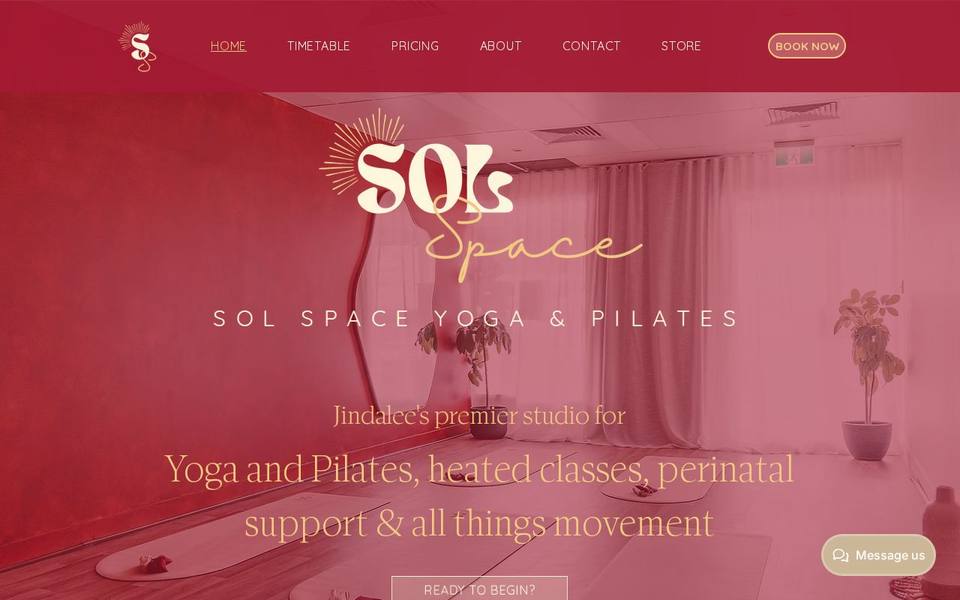 Sol Space Yoga & Pilates website