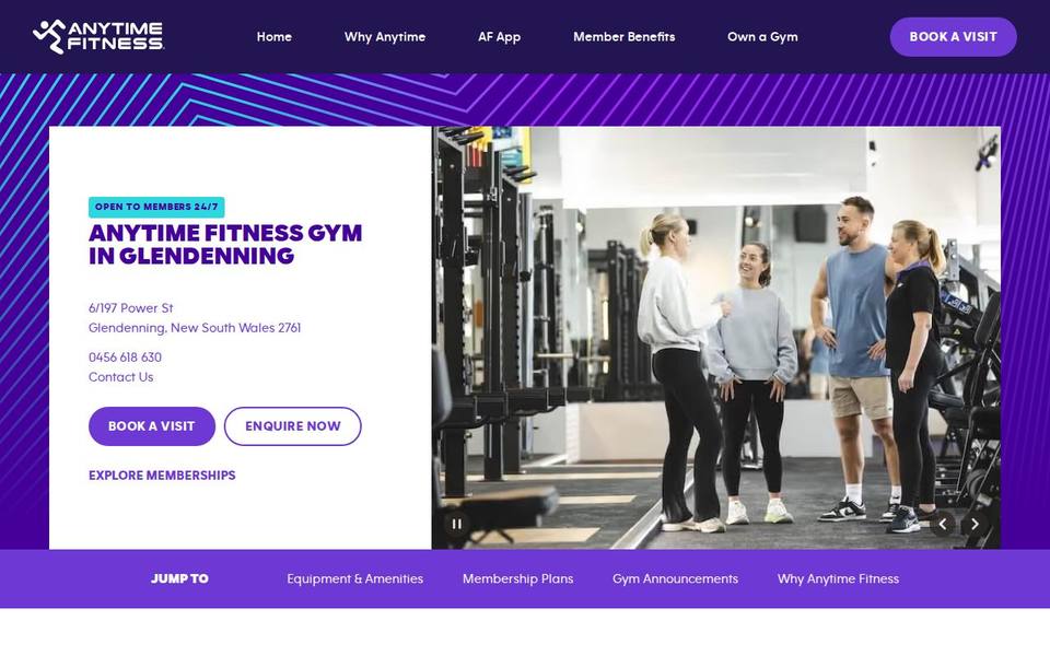 Anytime Fitness Glendenning website