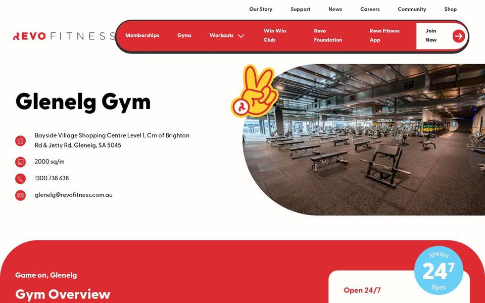 Revo Fitness Glenelg website