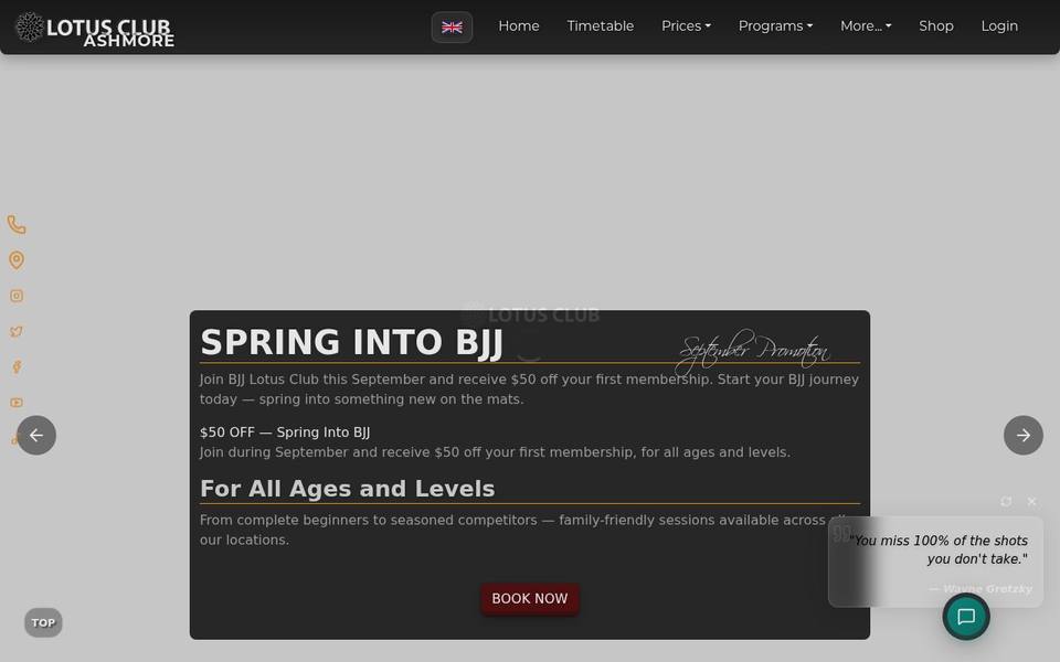 BJJ Lotus Club website