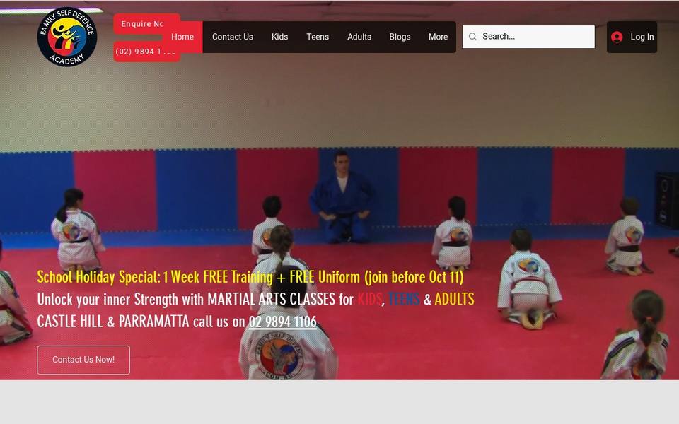 Family Self Defence in Castle Hill website