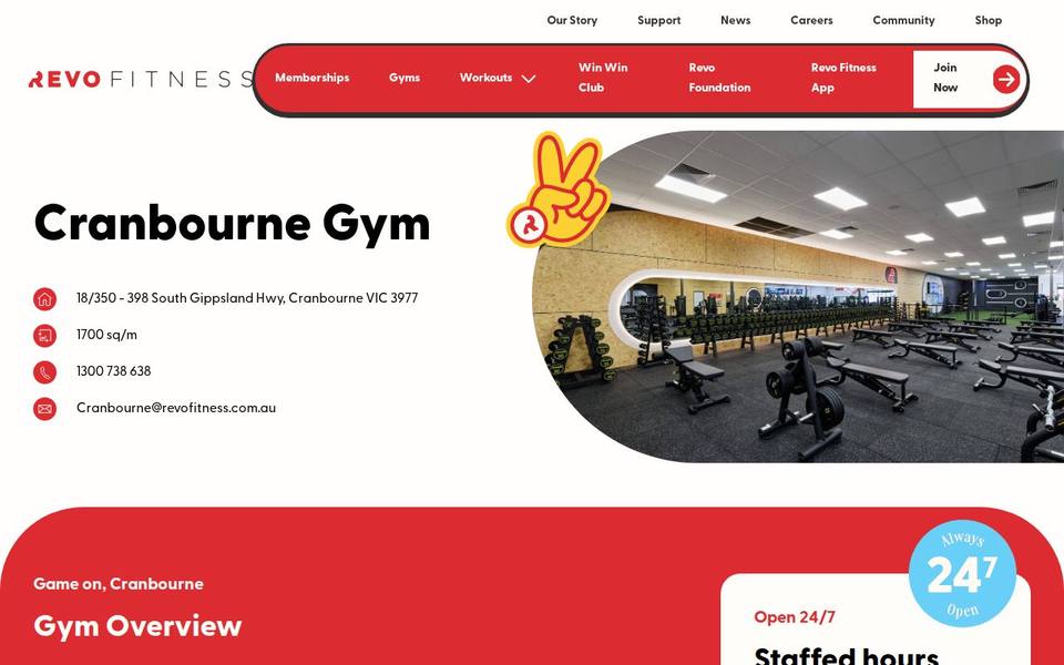 Revo Fitness Cranbourne website