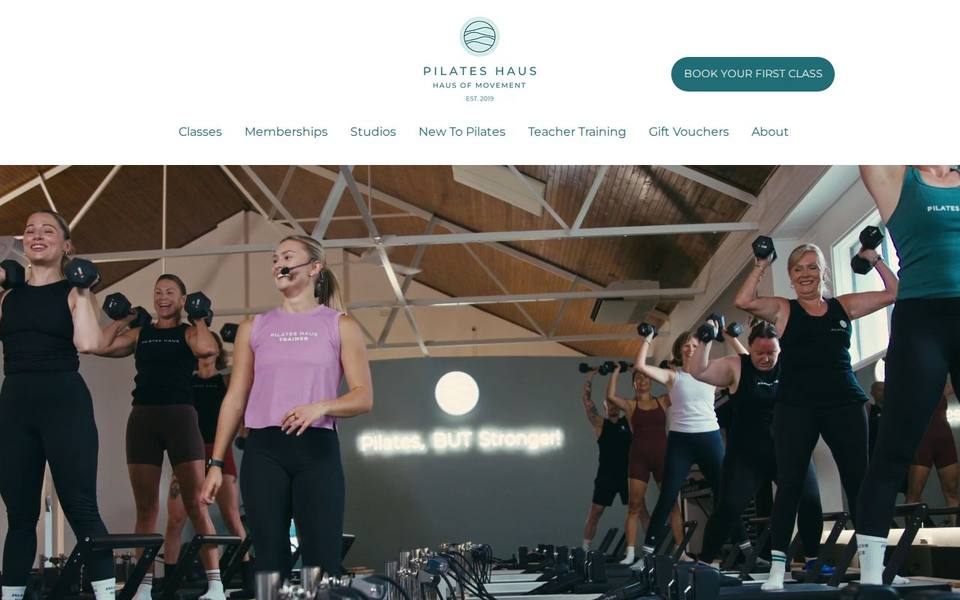 Pilates Haus website