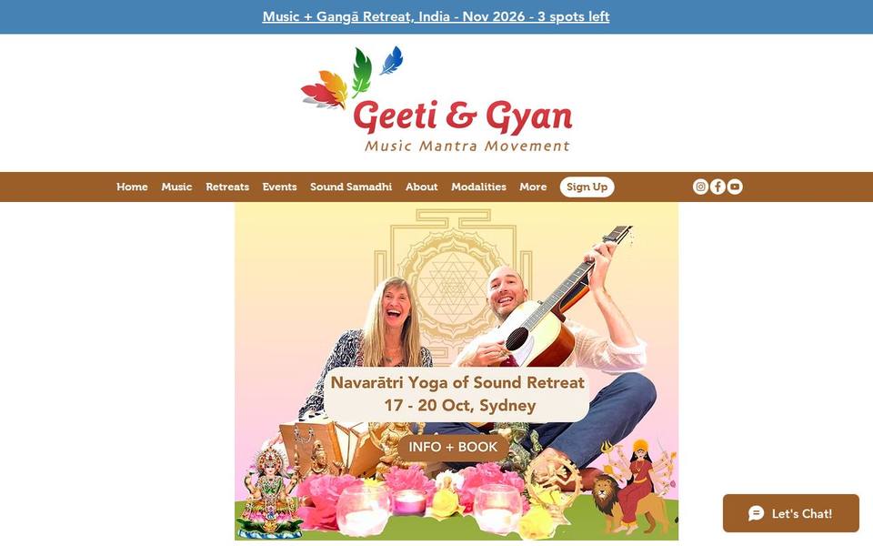 Shanti Space Sound Healing website