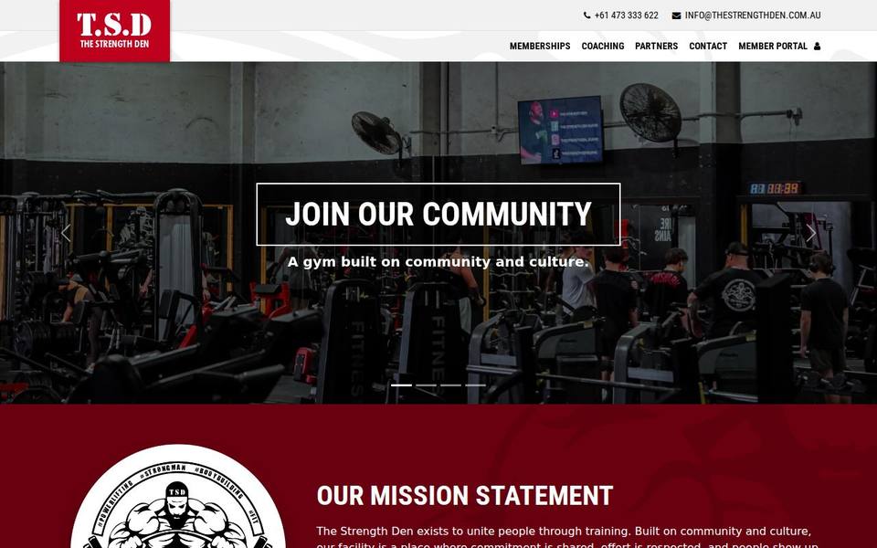The Strength Den website