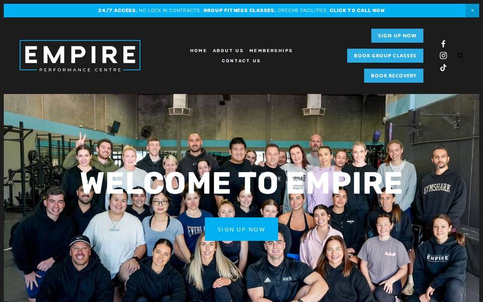 Empire Performance Centre website