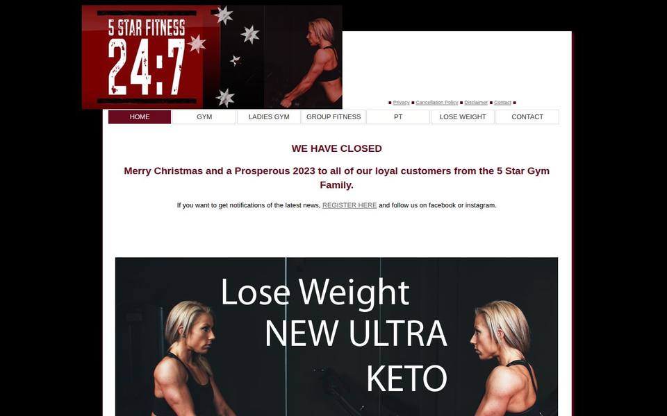 Five Star Gym website