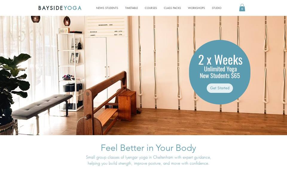 Bayside Yoga website