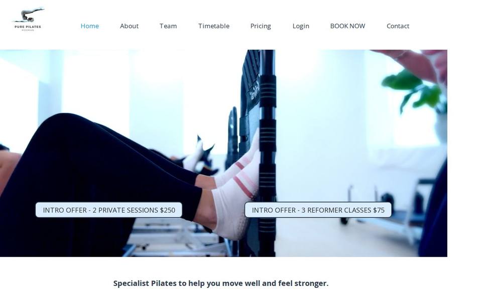 Pure Pilates Mosman website