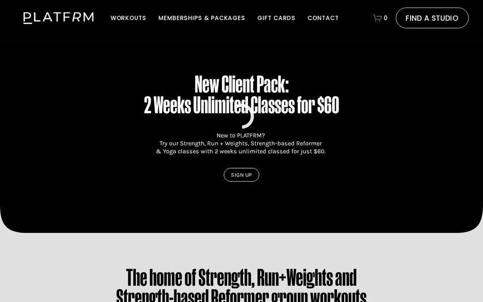 PLATFRM Mile end website