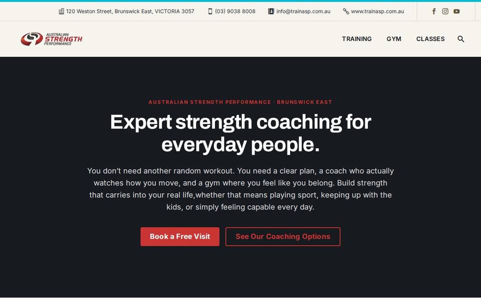 Australian Strength Performance website
