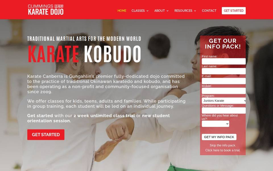 Karate Canberra website