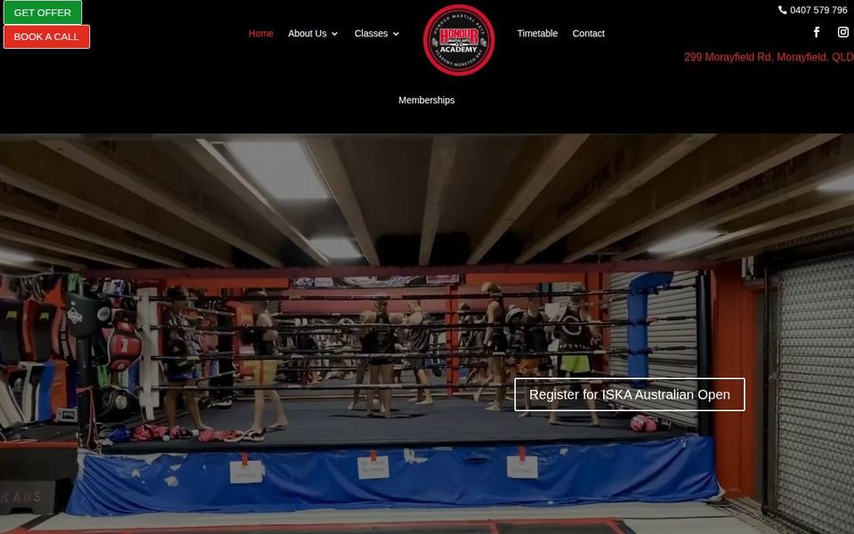 Kaos Muay Thai Gym website