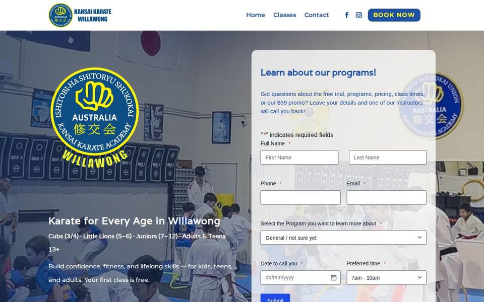 Kansai Karate Willawong website