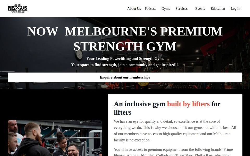 Nexus Performance website
