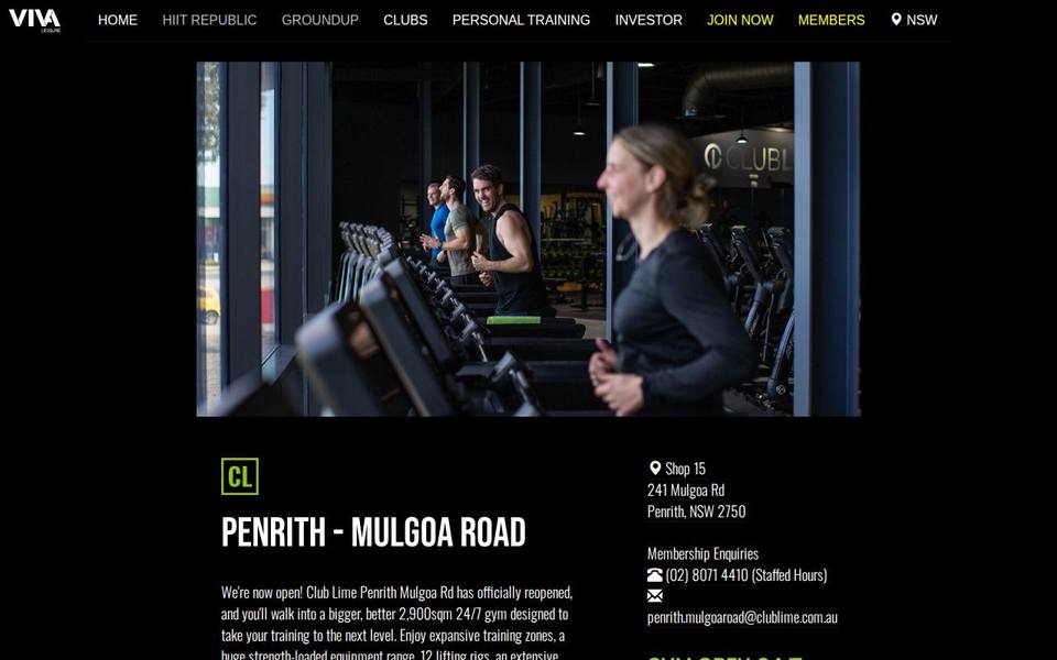 Club Lime Penrith - Mulgoa Road website