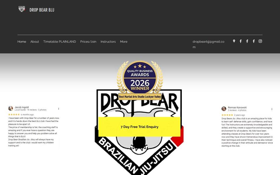 Drop Bear Brazilian Jiu-Jitsu website