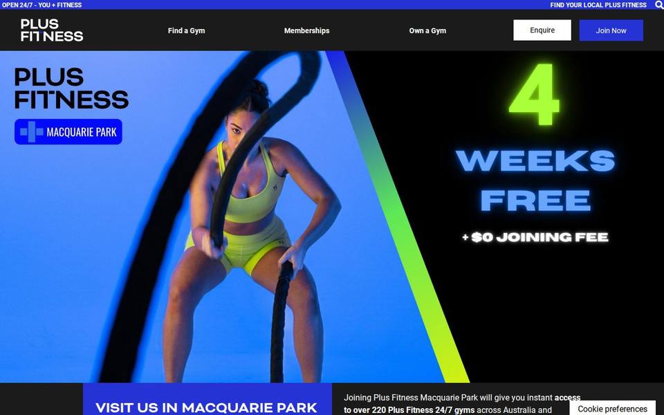 Plus Fitness Macquarie Park website