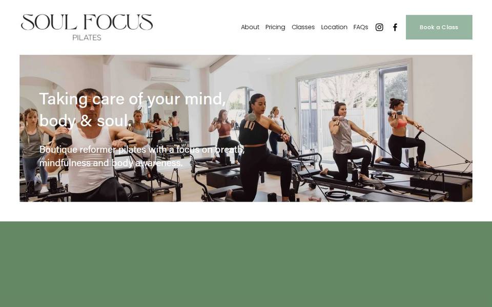 Soul Focus Pilates website