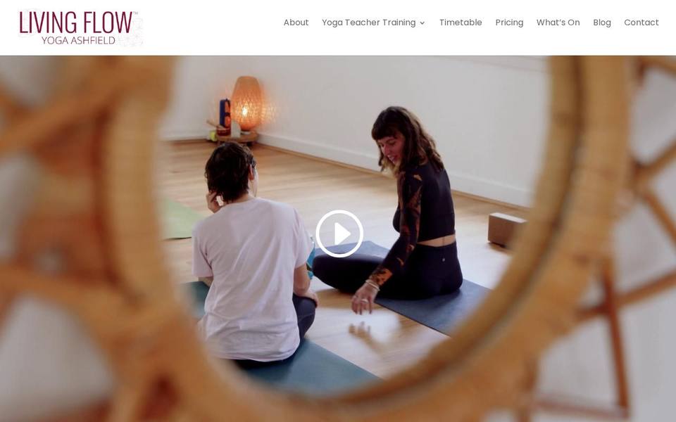 Living Flow Yoga Ashfield website