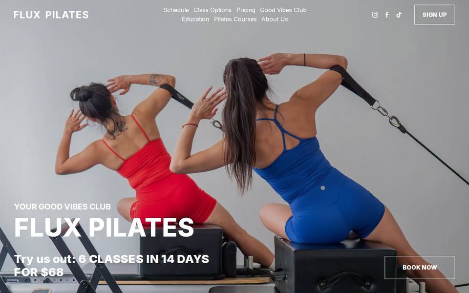 Flux Pilates website