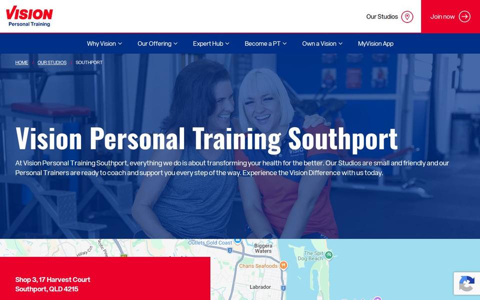 Vision Personal Training Southport website