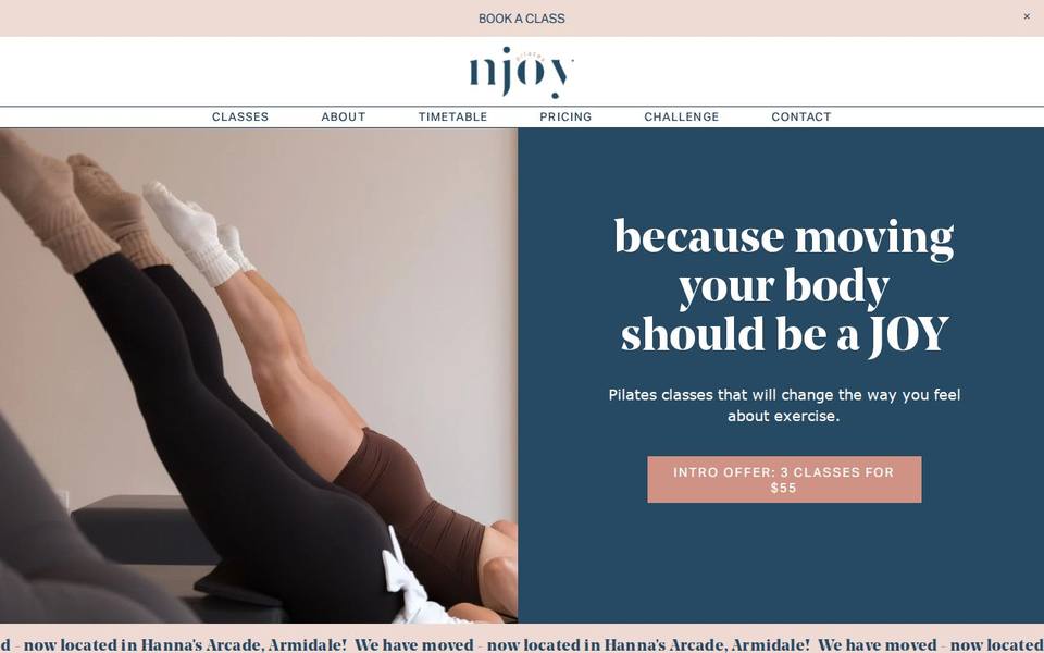 NJOY Pilates website