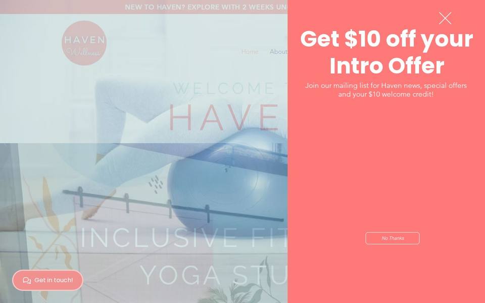 Haven Wellness website