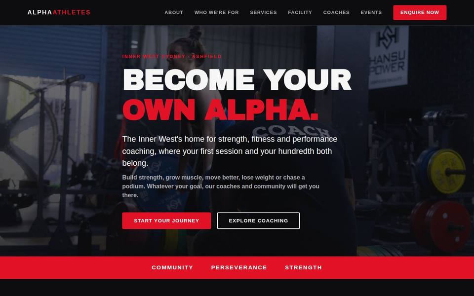 Alpha Athletes website