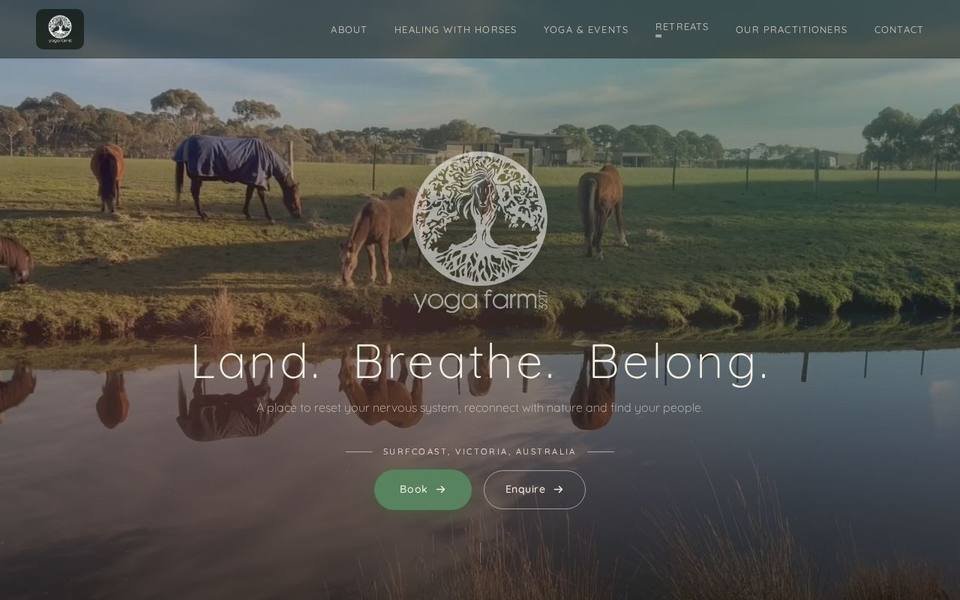 Yoga Farm website