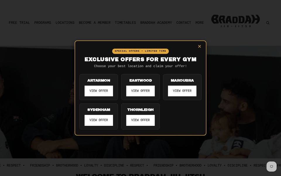Braddah Jiu Jitsu Artarmon website