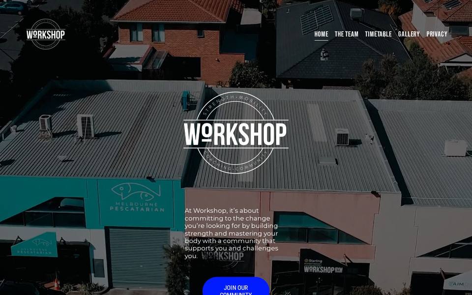Workshop Gym website