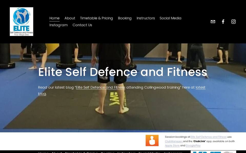 Elite Self Defence and Fitness website