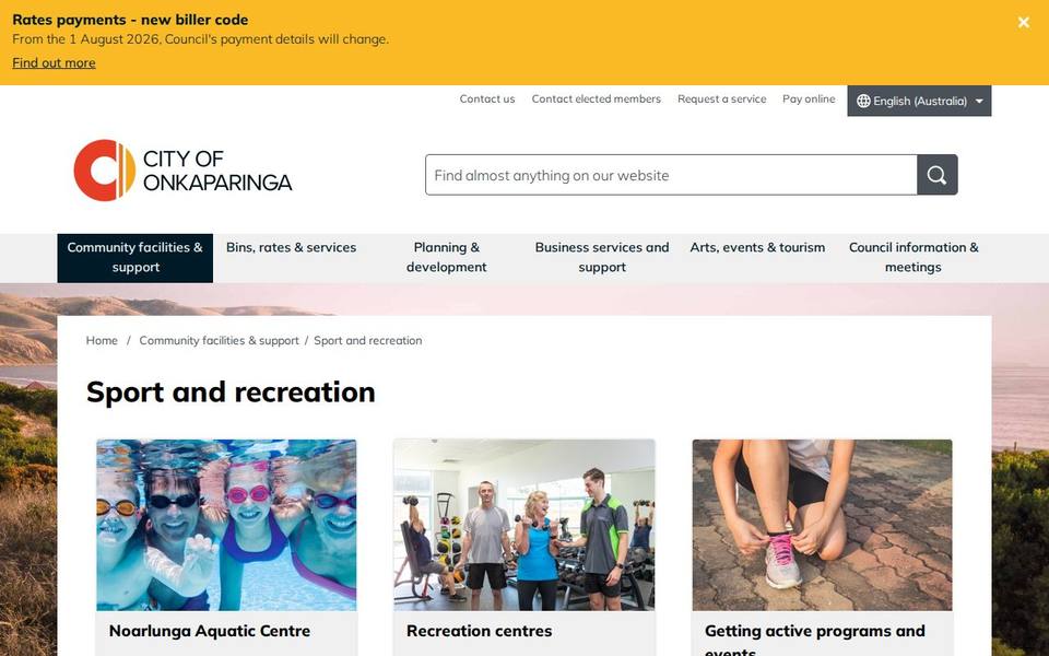 The Hub Recreation Centre website