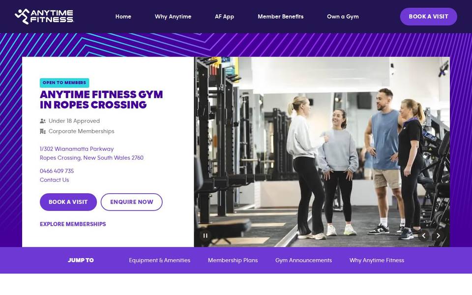 Anytime Fitness Ropes Crossing website