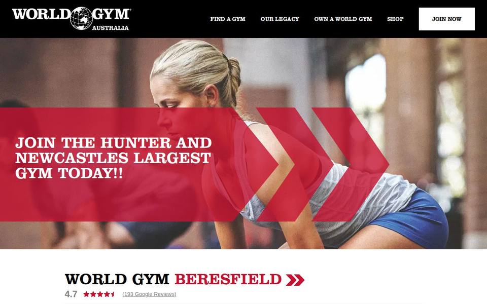 World Gym Beresfield website