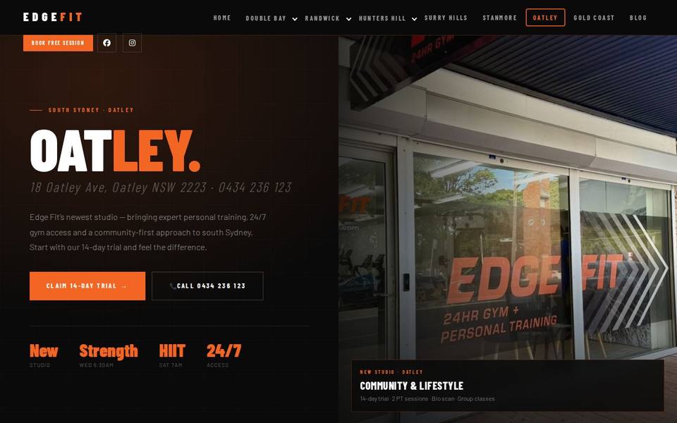 Edge Fit Oatley website