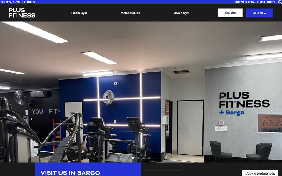 Plus Fitness Bargo website