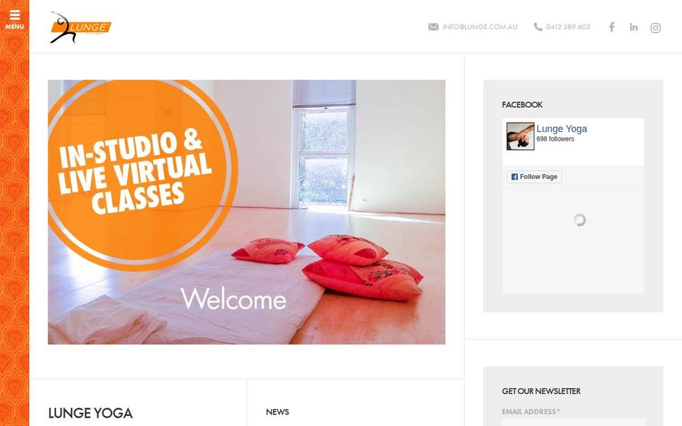 Lunge Yoga website