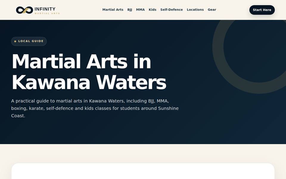 Infinity Martial Arts website