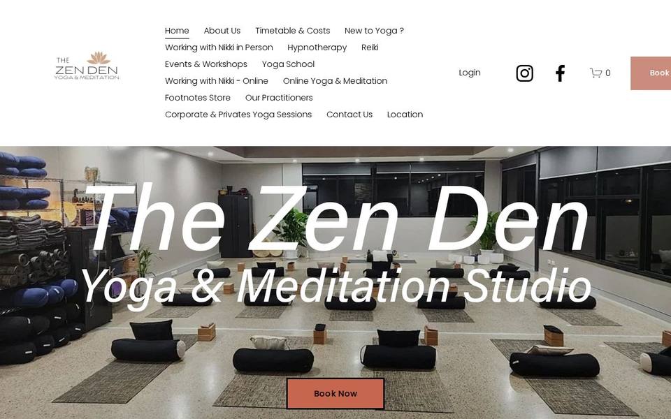 The Zen Den Yoga & Meditation Studio website