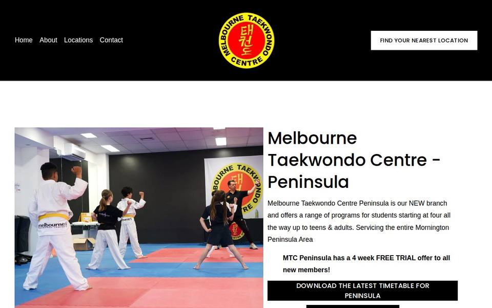 Melbourne Taekwondo Centre Peninsula website